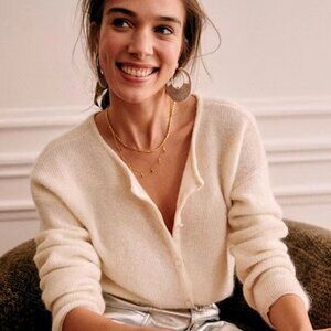 Sezane Gaspard Cardigan Ecru - Size S